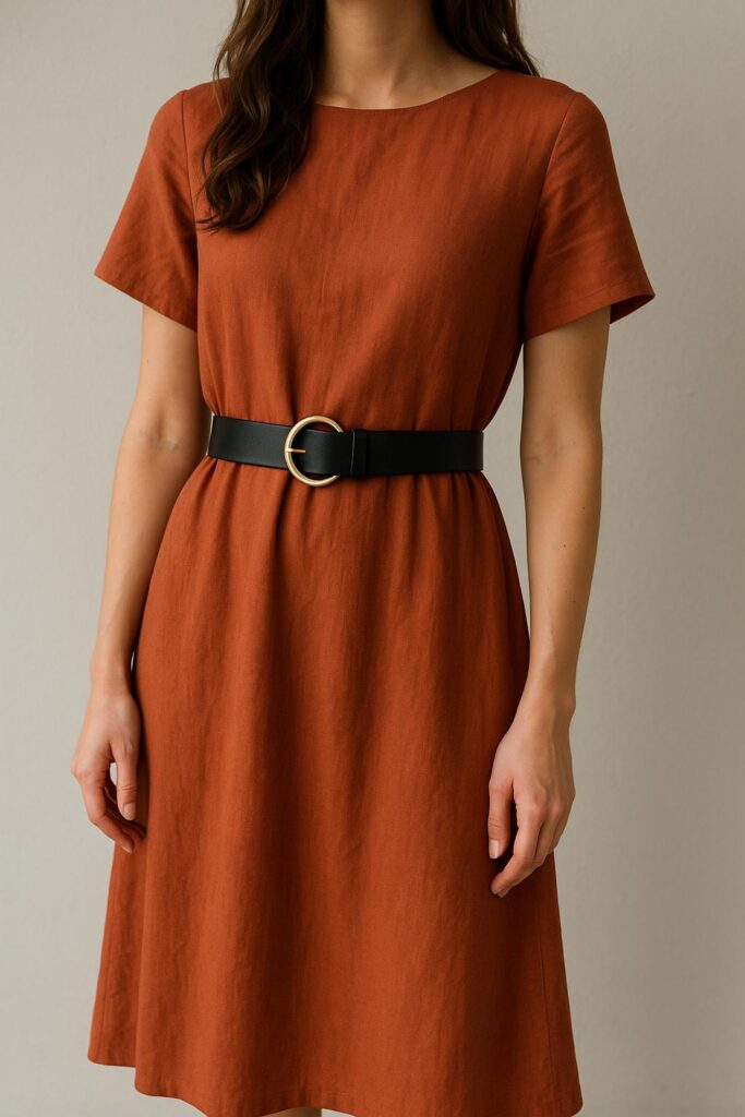 riem zonder gaatjes bij een jurk dragen