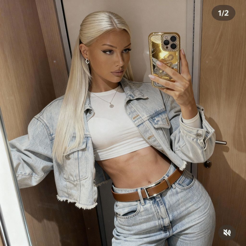 Leren damesriem cognac