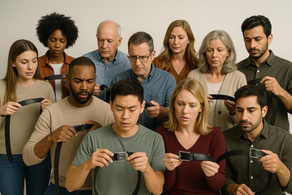 10 mensen proberen een riem zonder gaatjes ervaringen