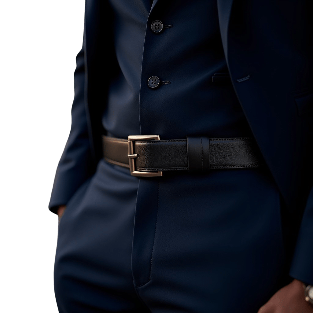 Zwarte riem zonder gaatjes heren gaatjes