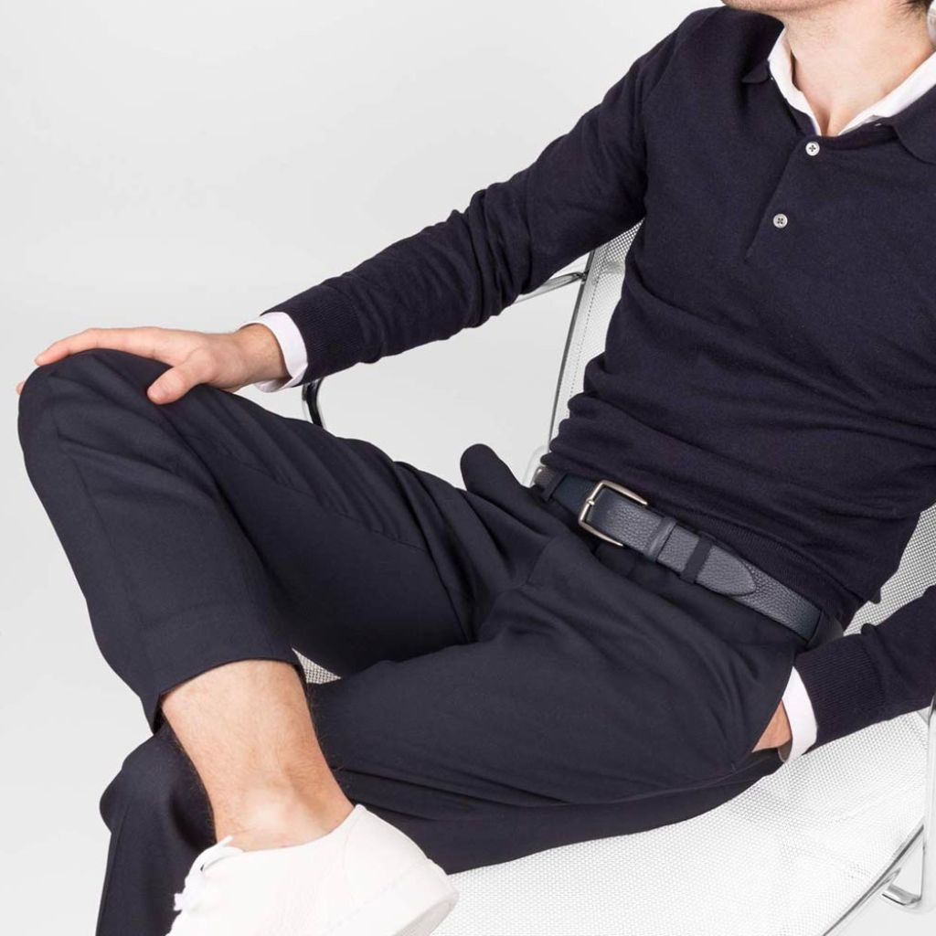 Smalle herenriem zonder gaatjes