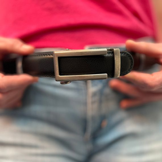 riem zonder gaatjes in gesp steken ratchet systeem